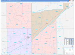 Grand Island Metro Area Wall Map Color Cast Style 2024